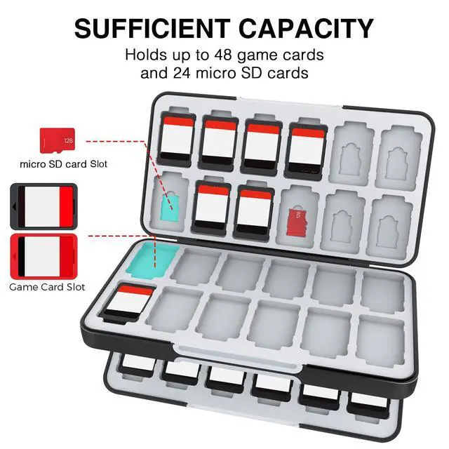 Alt view image 2 of 7 - Switch Game Case for NINTENDO SWITCH 2/ Micro SD Cards