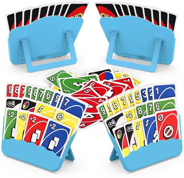 Main image of Card Holders for Playing Cards - 4 Pack Playing Card Holder w/Foldable Stand for Stocking Stuffers, Travel Games, Seniors, Little Hand or Arthritis Hand, UNO, Poker, for Holidays Game Night