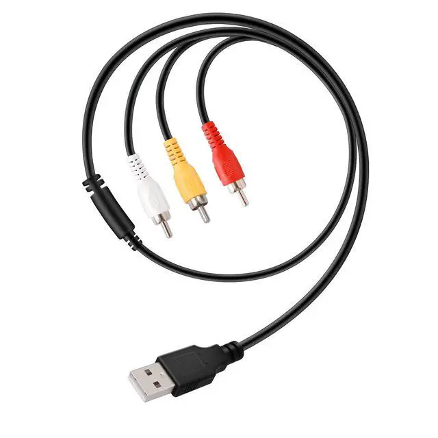 Alt view image 3 of 6 - USB to 3RCA Cable, 1.5m/5ft USB Male to 3 RCA Male Jack Splitter Audio Video AV Composite Adapter Cord for USB-Enabled TVs and PCs