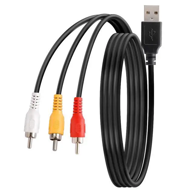 Alt view image 4 of 6 - USB to 3RCA Cable, 1.5m/5ft USB Male to 3 RCA Male Jack Splitter Audio Video AV Composite Adapter Cord for USB-Enabled TVs and PCs