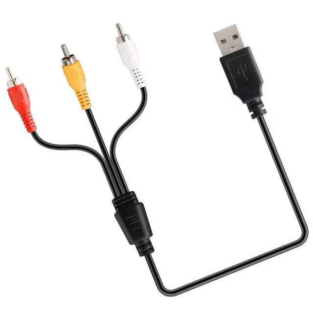Alt view image 6 of 6 - USB to 3RCA Cable, 1.5m/5ft USB Male to 3 RCA Male Jack Splitter Audio Video AV Composite Adapter Cord for USB-Enabled TVs and PCs