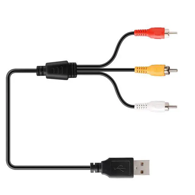 Alt view image 2 of 6 - USB to 3RCA Cable, 1.5m/5ft USB Male to 3 RCA Male Jack Splitter Audio Video AV Composite Adapter Cord for USB-Enabled TVs and PCs