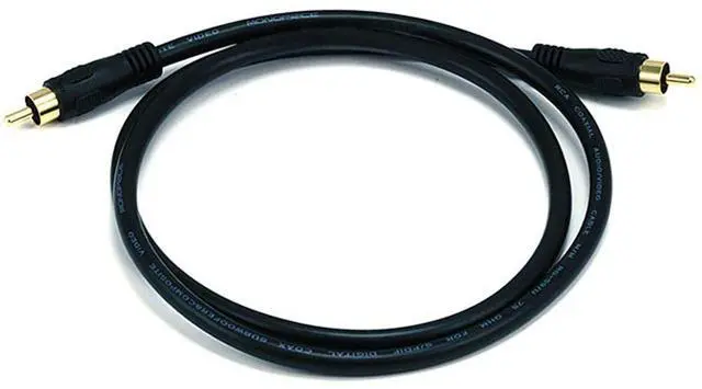 Main image of 102743 75 Ohm Digital Coaxial Audio/Video RCA Cable Black