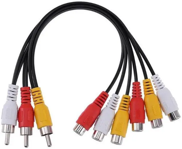 Main image of 3RCA AV Audio Video Splitter Cable 1 in 2 Out 3 Male 6 Female 25cm DVD Player Game Console External TV Projector Monitor Adapter Converter