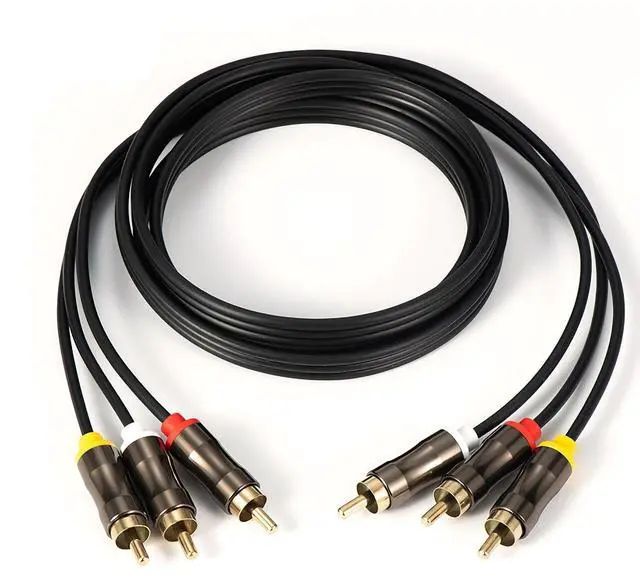 Main image of 3RCA to 3RCA Cable 10ft, Gold Plated 3RCA AV Cable, High Performance Audio Video Cable for Home Theater, DVD Player, HDTV, Subwoofer - 3m/10ft, Shielded, Lossless Transmission, TPE Jacket