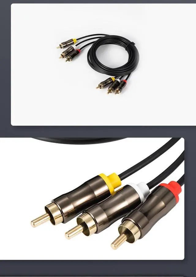 Alt view image 7 of 7 - 3RCA to 3RCA Cable 10ft, Gold Plated 3RCA AV Cable, High Performance Audio Video Cable for Home Theater, DVD Player, HDTV, Subwoofer - 3m/10ft, Shielded, Lossless Transmission, TPE Jacket