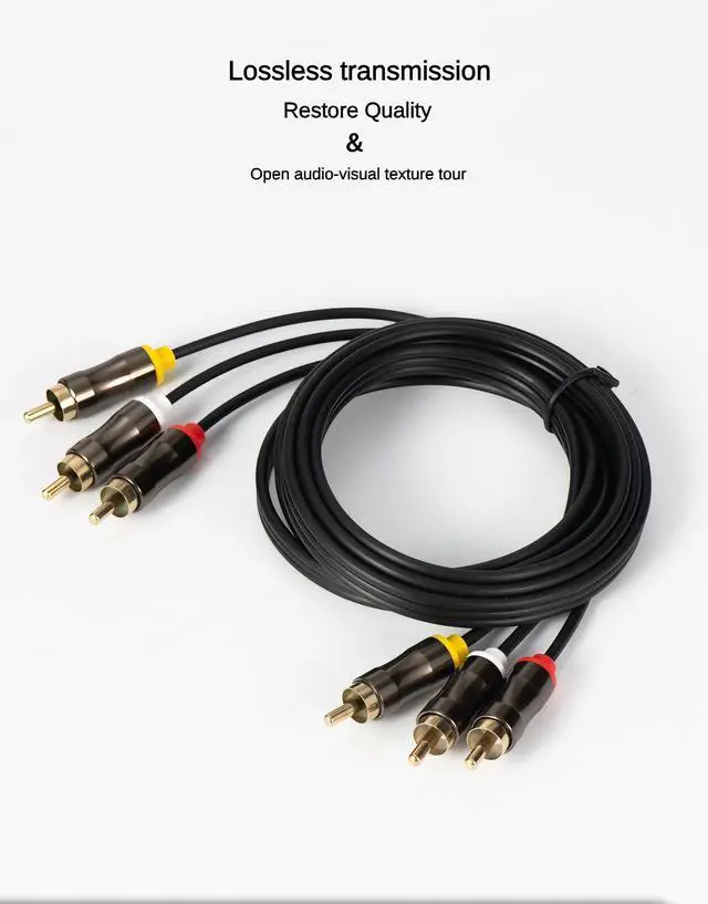 Alt view image 6 of 7 - 3RCA to 3RCA Cable 10ft, Gold Plated 3RCA AV Cable, High Performance Audio Video Cable for Home Theater, DVD Player, HDTV, Subwoofer - 3m/10ft, Shielded, Lossless Transmission, TPE Jacket