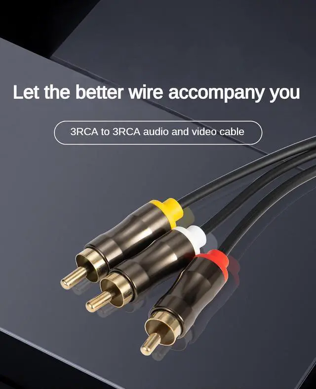 Alt view image 3 of 7 - 3RCA to 3RCA Cable 10ft, Gold Plated 3RCA AV Cable, High Performance Audio Video Cable for Home Theater, DVD Player, HDTV, Subwoofer - 3m/10ft, Shielded, Lossless Transmission, TPE Jacket