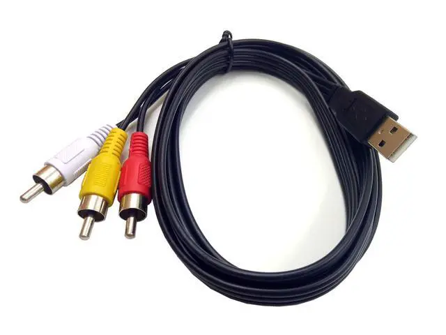 Alt view image 3 of 4 - USB to 3RCA Cable, Haokiang 5 Feet/1.5m USB Male to 3 RCA Male Jack Splitter Audio Video AV Composite Adapter Cord Cable (USB M/3RCA M)