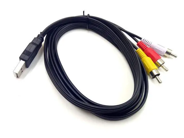 Alt view image 4 of 4 - USB to 3RCA Cable, Haokiang 5 Feet/1.5m USB Male to 3 RCA Male Jack Splitter Audio Video AV Composite Adapter Cord Cable (USB M/3RCA M)