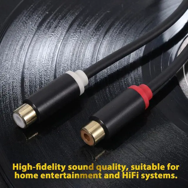 Alt view image 3 of 7 - 1 Male to 2 Female RCA Splitter, RCA Y Cable (0.98ft/30cm)