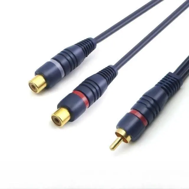 Alt view image 7 of 7 - 2 Packs RCA Y Splitter Cable 1 Male to 2 Female, 0.2m/8inch RCA Splitter Adapter Cable, Audio Video Y Adapter for Subwoofer, Speaker, Home Theater, Amplifierr
