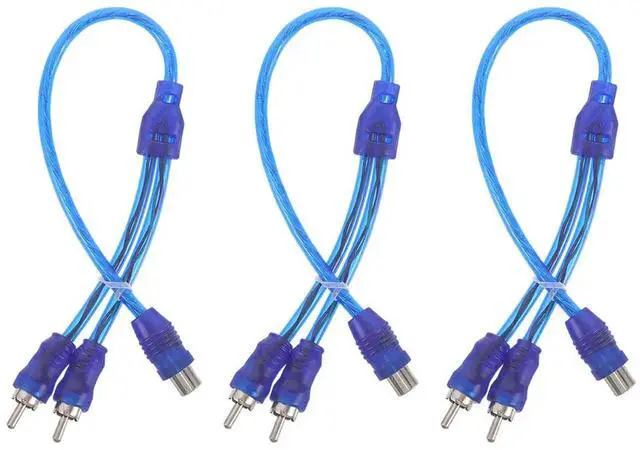 Main image of 3 Pack RCA Splitter Adapter RCA Audio Cable Y Splitter 1 Female to 2 Male RCA Connectors for Car Audio System Amplifier Home Theater TV Car Stereo Head Unit Subwoofer Speaker Audio Device Amp