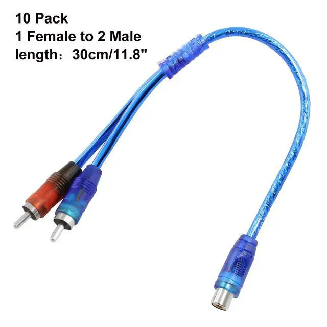 Alt view image 3 of 5 - RCA Y Adapter Splitter Cable 1 Female to 2 Male, 10 Pcs