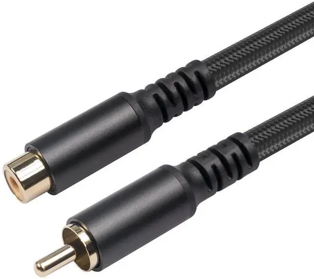 Main image of RCA Extension Audio Cable Male to Famale, RCA Stereo Audio Cable Hi-Fi Sound Gold Plated Copper Shell Nylon-Braided(10 Feet)