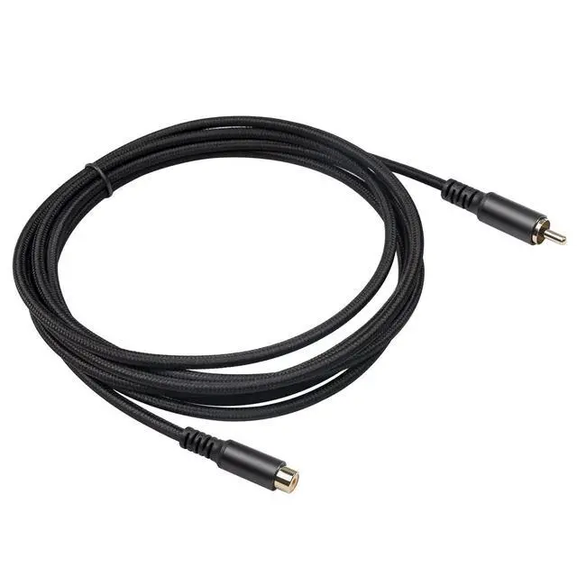 Alt view image 7 of 7 - RCA Extension Audio Cable Male to Famale, RCA Stereo Audio Cable Hi-Fi Sound Gold Plated Copper Shell Nylon-Braided(10 Feet)