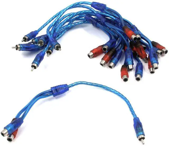 Main image of 1 Male to 2 Female RCA Y Splitter Cable Car Audio Adapter Wire