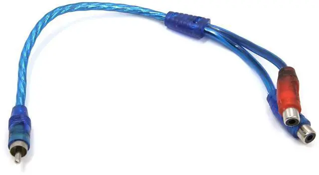 Alt view image 7 of 7 - 1 Male to 2 Female RCA Y Splitter Cable Car Audio Adapter Wire