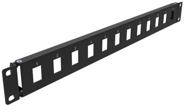 Main image of 1U Hinged 12 Port Blank Keystone Patch Panel