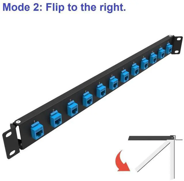 Alt view image 4 of 5 - 1U Hinged 12 Port Blank Keystone Patch Panel