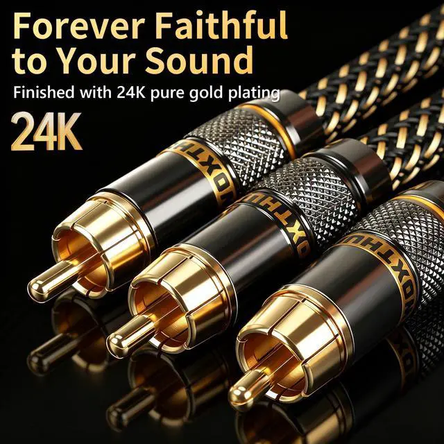 Alt view image 3 of 7 - RCA Splitter 2 Male to 1 Male Cable 5N OFC Nylon Braided RCA Cable