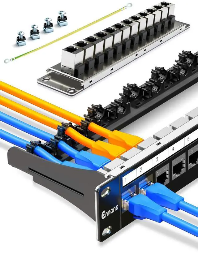 Main image of 12Port Patch Panel Cat6A Keystone Patch Panel (EC Listed) RJ45 Patch Panel Network Patch Panel with Smart Cable Management for 10inch Rackmount(Shielded)