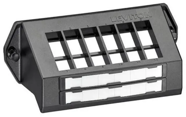 Main image of EB 12-Port Structured Media Center Mounting Bracket, 47600-QPB, Black