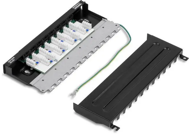 Alt view image 2 of 7 - 8-Port Cat6A Shielded Patch Panel,TC-P08C6AS,Wall Mount Ready