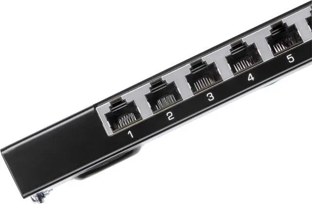 Alt view image 5 of 7 - 8-Port Cat6A Shielded Patch Panel,TC-P08C6AS,Wall Mount Ready