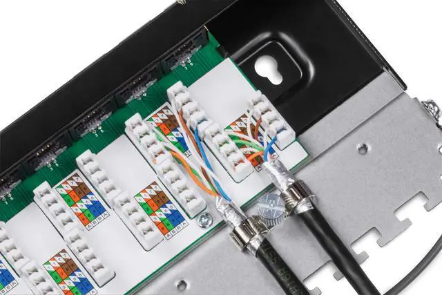 Alt view image 6 of 7 - 8-Port Cat6A Shielded Patch Panel,TC-P08C6AS,Wall Mount Ready