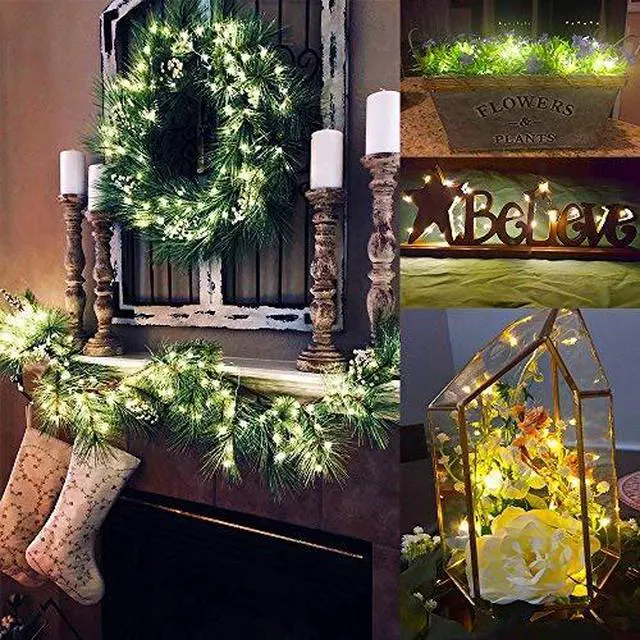 Alt view image 7 of 7 - 6 PCS Fairy Lights LED Starry String Lights with 20 Micro LEDs on 3.3FT/1m Copper Wire, Powered by 2xCR2032(Incl) Batteries, for Wedding Party Holiday Halloween Christmas Decorations, Warm White