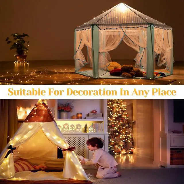 Alt view image 2 of 7 - 200 LED 67Ft Fairy Lights Battery Operated with RemoteWaterproof String Lights for Indoor & Outdoor,8 Modes Christmas Lights for Christmas Tree,Bedroom, Party,Wedding Decor