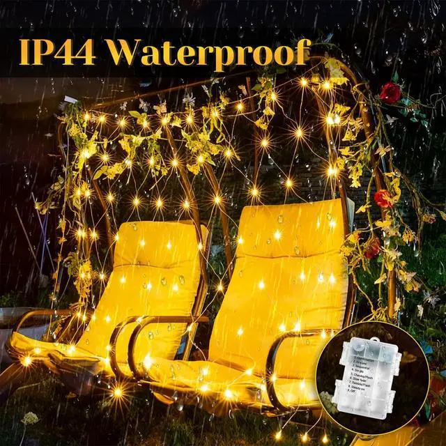 Alt view image 5 of 7 - 200 LED 67Ft Fairy Lights Battery Operated with RemoteWaterproof String Lights for Indoor & Outdoor,8 Modes Christmas Lights for Christmas Tree,Bedroom, Party,Wedding Decor