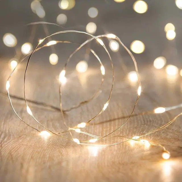 Main image of Battery Operated Fairy String Lights, 10Ft 30 LEDs, Warm White