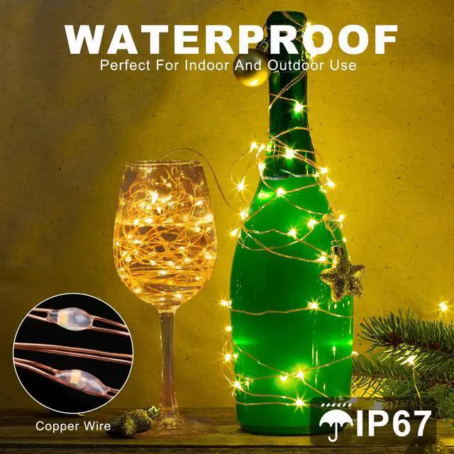 Alt view image 6 of 6 - Fairy Lights Plug in 66FT 200 LED USB Twinkle Lights for Bedroom Copper Wire Lights with Remote and Timer 8 Modes, Waterproof String Lights for Dorm DIY Party Christmas DecorationWarm White