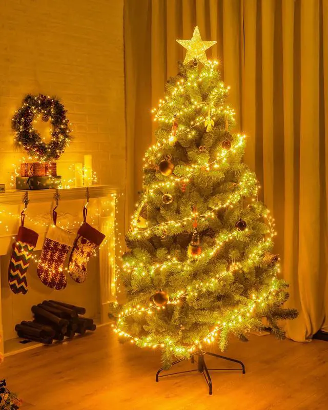 Alt view image 3 of 7 - Fairy Lights Battery Operated, Twinkle String Waterproof Silver Wire 5 Feet 60 Led Firecracker Starry for DIY Wreath Home Wedding Party Bedroom Mason Jar Holiday Christmas, Warm White