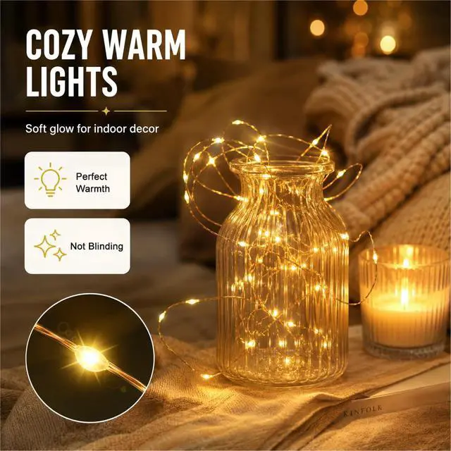 Alt view image 6 of 7 - 6 Pack Fairy Lights Battery Operated, 7ft 20LED