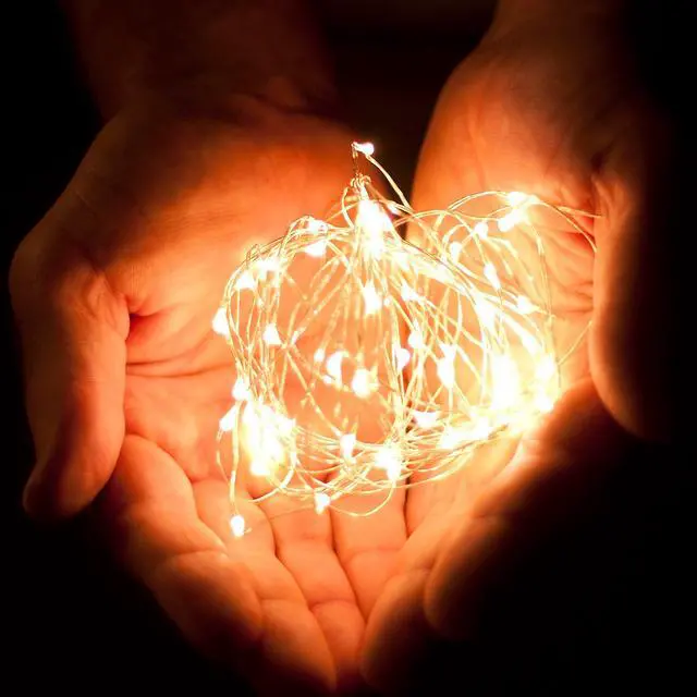 Alt view image 4 of 7 - 30 LED Wire Twinkle Fairy Lights, Battery Powered, Waterproof Christmas, Holidays, Halloween, Wedding Bedroom, Living Room 9.5 Ft, Warm White, Indoor & Outdoor