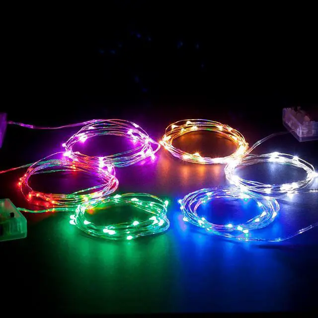 Alt view image 7 of 7 - 30 LED Wire Twinkle Fairy Lights, Battery Powered, Waterproof Christmas, Holidays, Halloween, Wedding Bedroom, Living Room 9.5 Ft, Warm White, Indoor & Outdoor