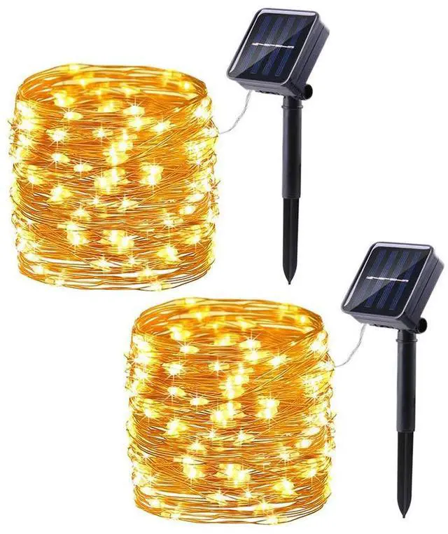 Main image of Solar Fairy Lights Outdoor, 2 Pack Total 66ft 200 LED,Warm White
