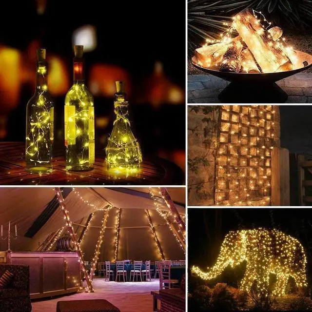 Alt view image 2 of 7 - Solar Fairy Lights Outdoor, 2 Pack Total 66ft 200 LED,Warm White