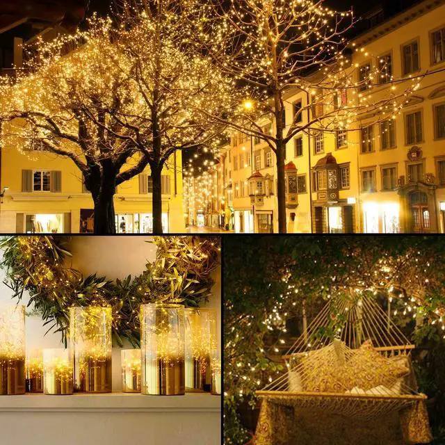 Alt view image 7 of 7 - Solar Fairy Lights Outdoor, 2 Pack Total 66ft 200 LED,Warm White