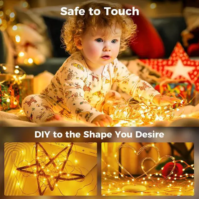 Alt view image 5 of 7 - Fairy Lights Plug in with Remote, 33FT 100 LED Twinkle Lights