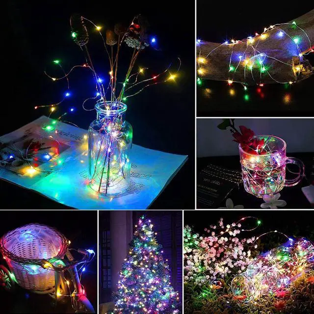 Alt view image 4 of 6 - 200 LED Solar Fairy String Lights, 2 Pack Christmas Copper Wire Lights