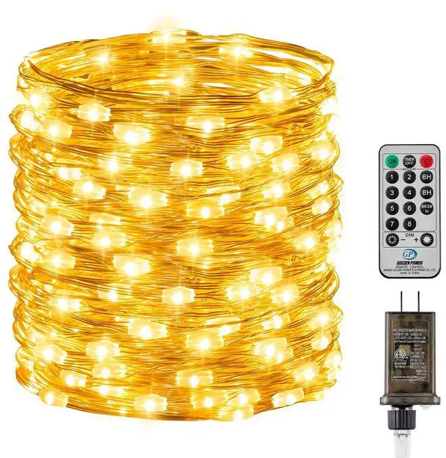 Main image of Fairy Lights with Remote, 66 Feet 200 Led Firefly String Lights Plug in for Bedroom Home Wall Ceiling Christmas Tree Wreath Craft Wedding Party Indoor Outdoor Decoration, Warm White