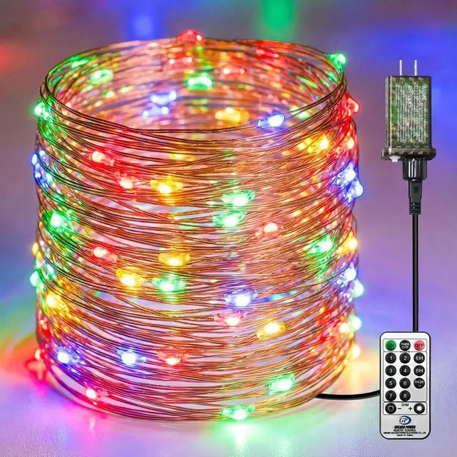 Main image of Plug-in Fairy Lights, 66 Ft 200 LED String Light with Remote, 8 Modes, Timer and Dimming Twinkle Lights for Indoor, Bedroom, Party, Decoration, Holiday, Multi-Colored