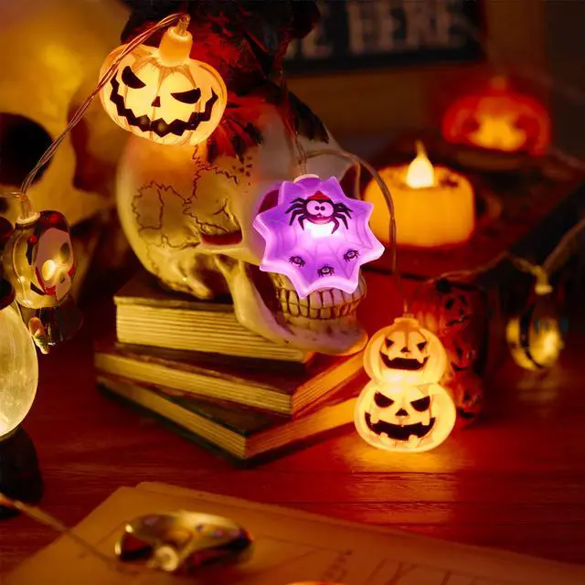 Alt view image 3 of 7 - Halloween String Lights, 10FT 20 LED Halloween Fairy Lights Decor