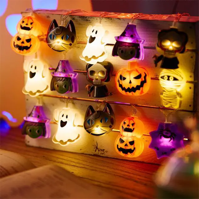 Alt view image 7 of 7 - Halloween String Lights, 10FT 20 LED Halloween Fairy Lights Decor
