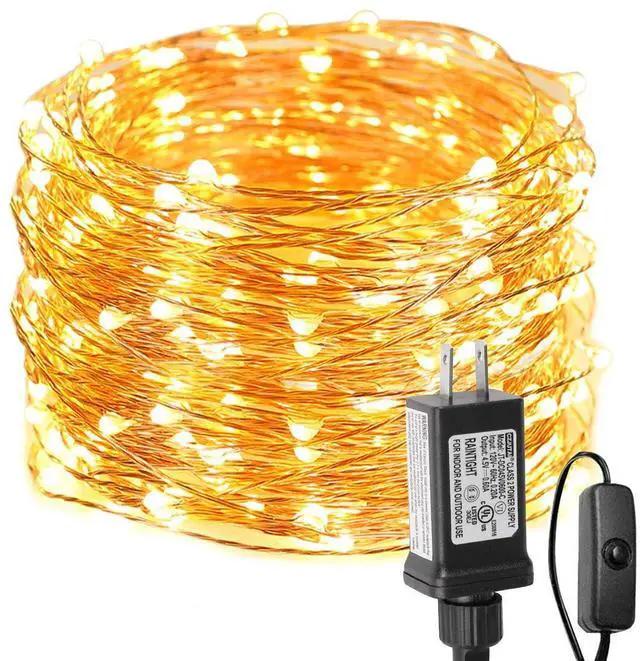 Main image of LE Fairy Lights with Switch, 66ft 200 LED, Plug in, Waterproof, Indoor Outdoor Decorative Copper String Light for Bedroom, Patio, Party, Wedding, Christmas, Holiday Décor and More