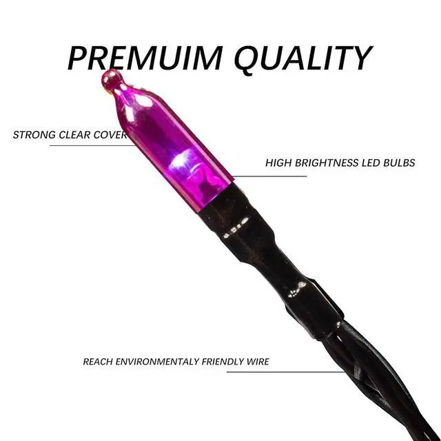 Alt view image 5 of 7 - 200 LED Halloween Mini String Lights, 65 FT Connectable Waterproof 8 Modes Fairy Lights for Indoor Outdoor Patio Garden Holiday Party Decorations (Purple & Orange & Green)